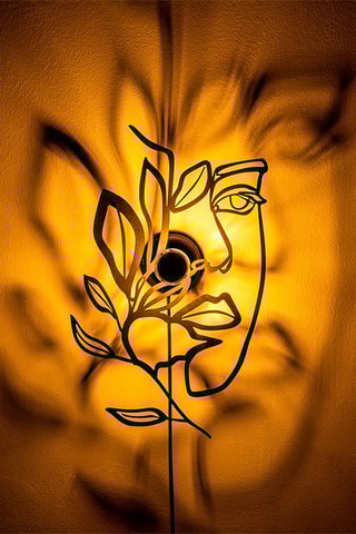 Aplique de parede Flower Faced - Preto - 40 W