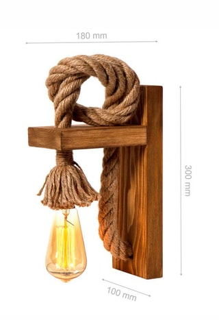 Aplique em madeira de epícea - Natural - 40 W