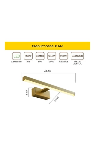 Aplique de parede LED - Dourado