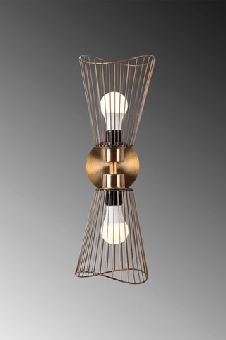 Aplique de parede Zeyno - Dourado - 2 x 60 W