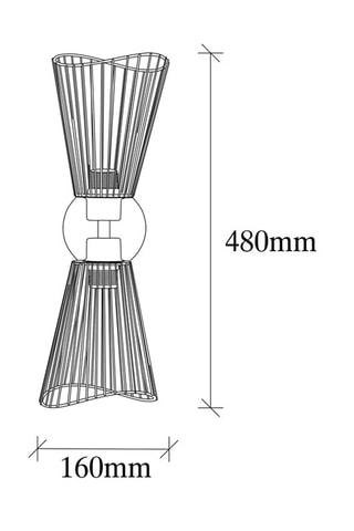 Aplique de parede Zeyno - Dourado - 2 x 60 W