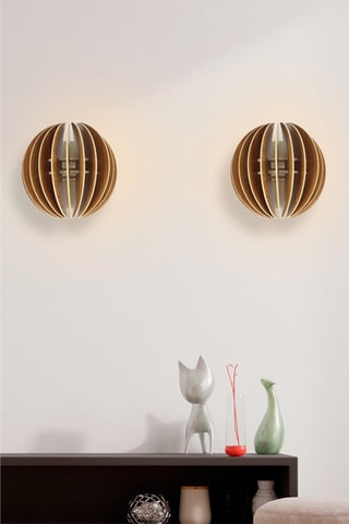 2 apliques de parede - Castanho -­ 2 x 60 W