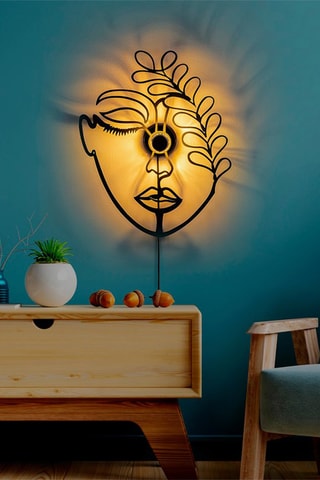 Aplique de parede Flower Faced 
Preto