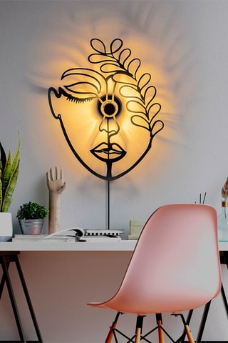 Aplique de parede Flower Faced 
Preto