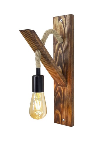 Aplique de parede em pinho - Natural - 60 W