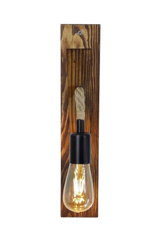 Aplique de parede em pinho - Natural - 60 W