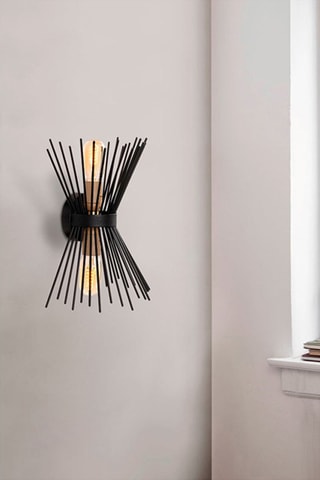 Aplique de parede Kirpi  - Preto - 2 x 40 W