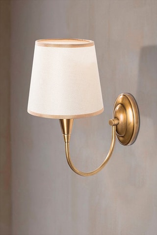 Aplique de parede Prado Branco e dourado
