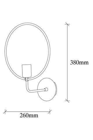 Aplique de parede Circle Preto