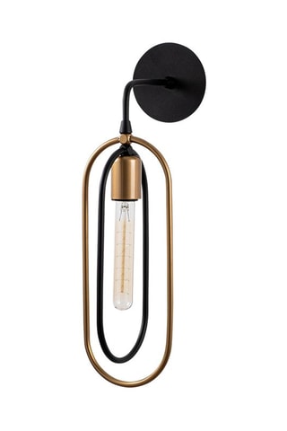 Aplique de parede Cerco - Preto e dourado - 40 W