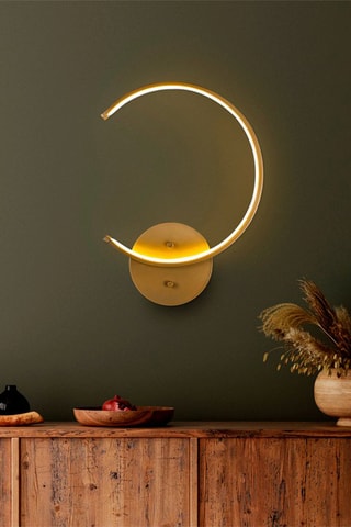 Aplique de parede Moon - Dourado - 33 x 46 x 6 cm