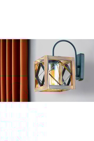 Aplique em madeira de cárpea Zikzak - Natural e preto - 60 W