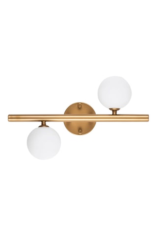 Aplique de parede Domino - Dourado e branco - 2 x 10 W