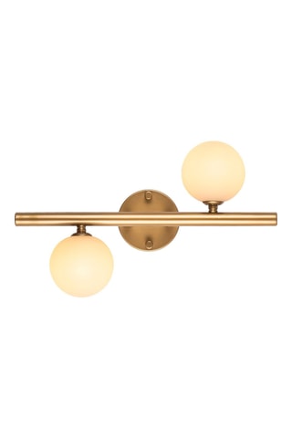 Aplique de parede Domino - Dourado e branco - 2 x 10 W
