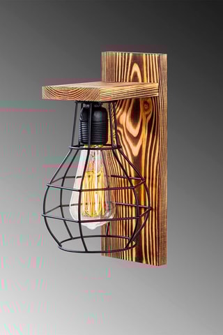 Aplique de parede em madeira Erebos - Natural - 100 W