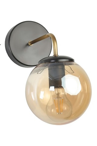 Aplique de parede - Preto e transparente - 60 W