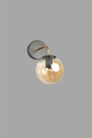Aplique de parede - Preto e transparente - 60 W