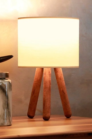 Candeeiro de mesa de madeira Ayd - Natural e bege - 60 W