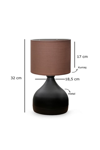 Candeeiro de mesa Ayd - Preto e castanho - 60 W