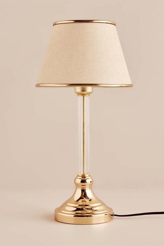 Candeeiro de mesa - Bege e dourado - 60 W - 45 cm