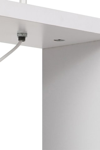 Candeeiro de pé - Branco - 60 W - 140 cm - Estante em madeira