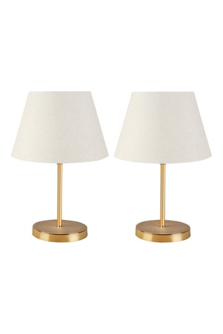 2 candeeiros de mesa Ayd - Creme e dourado - 2 x 60 W