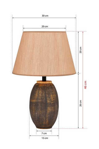 Candeeiro de mesa TM169 - Castanho e dourado - 60 W