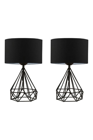 2 candeeiro de mesa AYD-2974 - Preto - 60 W