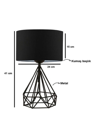 2 candeeiro de mesa AYD-2974 - Preto - 60 W
