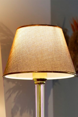 Candeeiro de mesa Ayd - Dourado e bege - 60 W