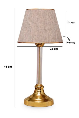 Candeeiro de mesa Ayd - Dourado e bege - 60 W