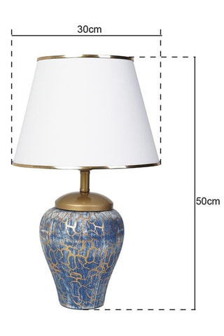 Candeeiro de mesa YL203 - Azul e branco - 60 W