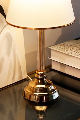 Candeeiro de mesa Ayd - Branco e dourado