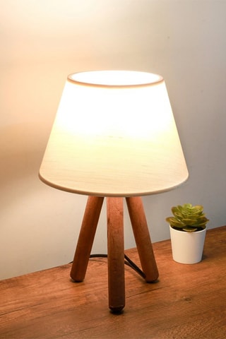 Candeeiro de mesa tripé AYD - Cru e natural - 40 W 