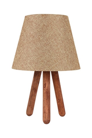 Candeeiro de mesa Ayd de madeira - Castanho e bege - 60 W