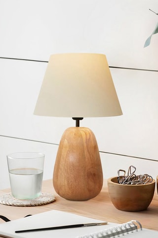 Candeeiro de mesa em madeira - Natural - 40 W