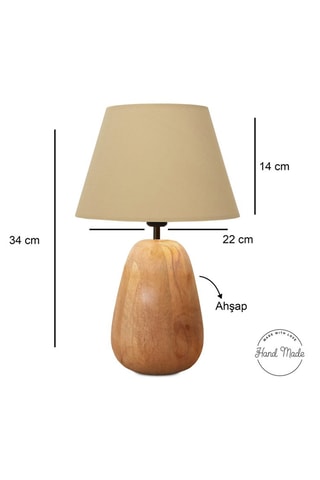 Candeeiro de mesa em madeira - Natural - 40 W