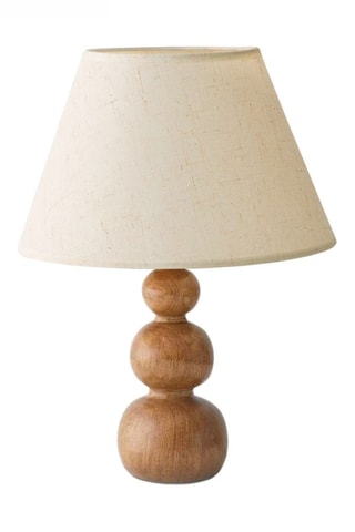 Candeeiro de mesa em madeira - Natural e preto - 40 W