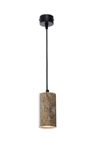 Candeeiro suspenso em travertino - Prateado - 10 W