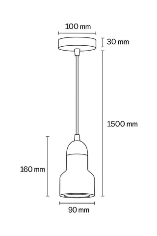 Candeeiro suspenso em madeira e travertino - Natural - 10 W