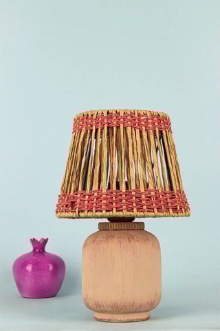 Candeeiro de mesa em cerâmica - Rosa - 40 W