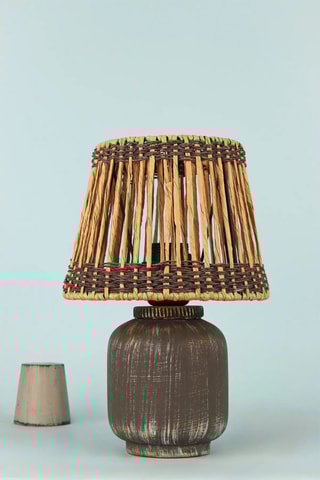 Candeeiro de mesa em cerâmica - Cinzento e bege - 40 W