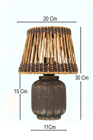 Candeeiro de mesa em cerâmica - Cinzento e bege - 40 W