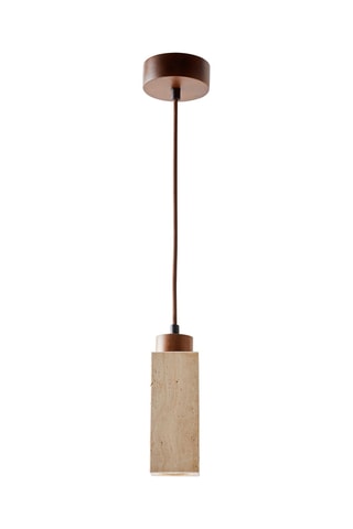 Candeeiro suspenso em travertino - Bege - 10 W