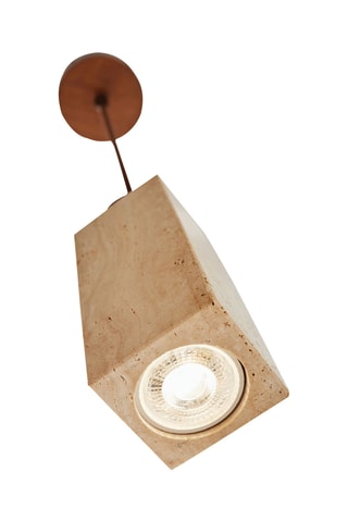 Candeeiro suspenso em travertino - Bege - 10 W