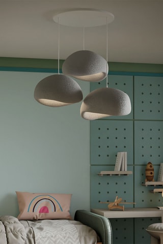 Candeeiro suspenso - Cinzento-claro - 3 x 40 W