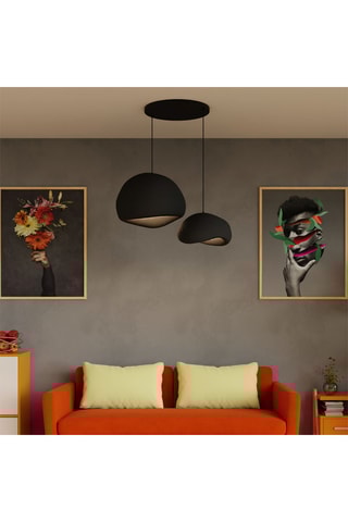 Candeeiro suspenso - Preto - 2 x 40 W