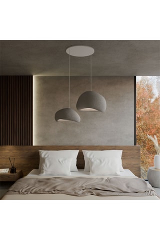 Candeeiro suspenso - Cinzento - 2 x 40 W