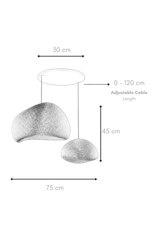 Candeeiro suspenso - Cinzento - 2 x 40 W