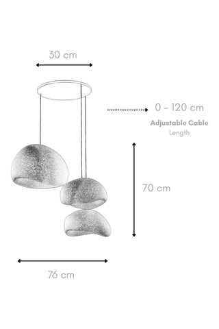 Candeeiro suspenso - Cinzento-escuro - 3 x 40 W